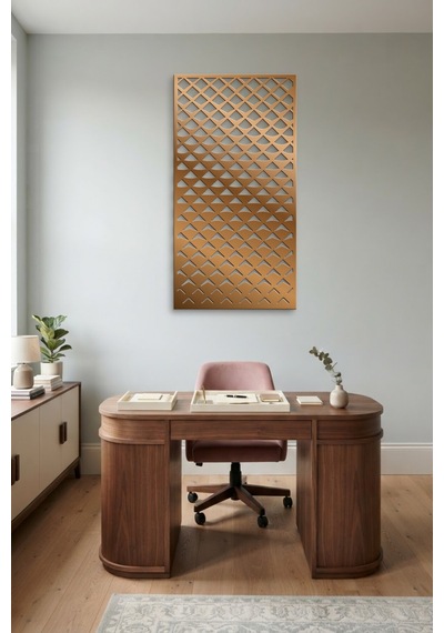 Pul Dekoratif Panel Metal Duvar Tablosu - Duvar Sanatı - Duvar Dekoru - Bronz