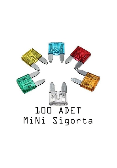 Mini Bıçak Sigorta 100 Adet Karışık 7.5 10 15 20 25 30 Amper N11.880