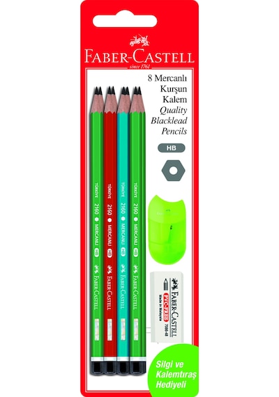 Faber-Castell Blisterli Mercanlı Kurşun Kalem Seti 8'liFSC