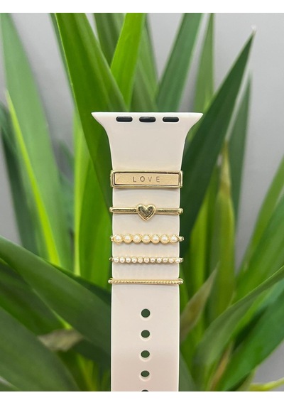 Apple Uyumlu Watch    Kordon Aksesuarı Charm Set Love