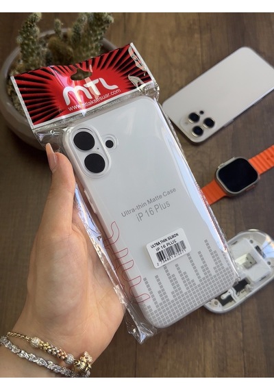 Apple iPhone 16 Plus Uyumlu Süper İnce Mat Ultra Thin Silikon Kılıf Buzlu Beyaz