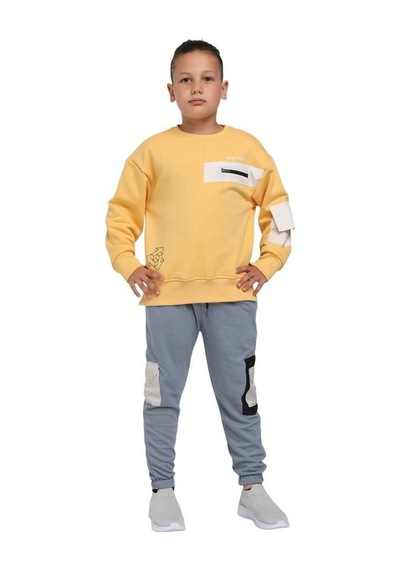 Escabel Erkek Çocuk İçi Şardonlu Tek Cep Aksesuarlı Beli Kalın Lastikli Sweatshirt-11019-hardal Hardal Escabel Erkek Çocuk İçi Şardonlu Tek Cep Aksesuarlı Beli Kalın Lastikli Sweatshirt-11019-hardal Hardal