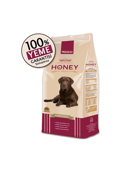 Honey Kuzu Etli Pirinçli Yetişkin Köpek Maması 15 KG