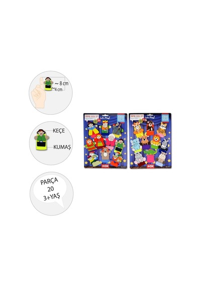Lisinya247 2 Set - 20 Parça Masal Kahramanları Ve Safari Hayvanları Parmak Kukla