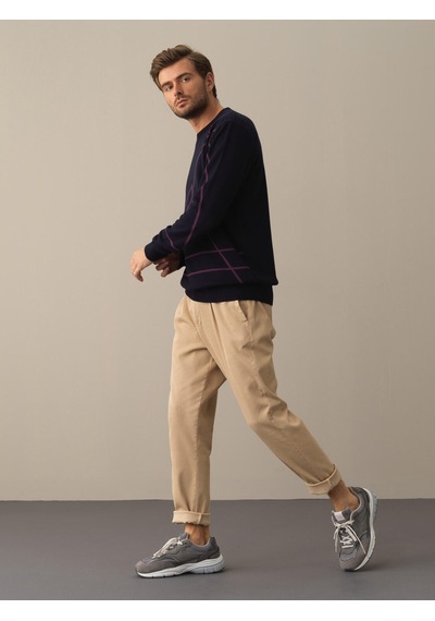 Xint Lacivert Regular Fit Bisiklet Yaka Pamuklu Kazak 801668