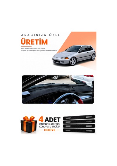 Honda Civic Eg-ex-el 1994-2000 Uyumlu Torpido Koruma Örtüsü Oto Kılıfı - Siyah