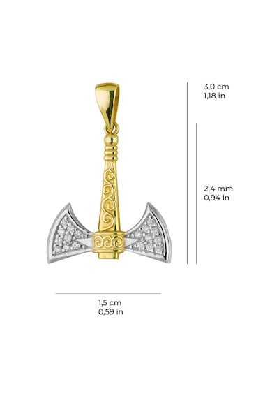 Goldkupe 14 Ayar Altın Çift Taraflı Viking Balta Kolye Ucu 3,81 Gr-6578 Altın