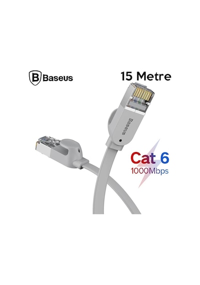Baseus High Speed Six Types Of Rj45 Gigabit Ethernet Kablosu Round Cable 15metre- 5775