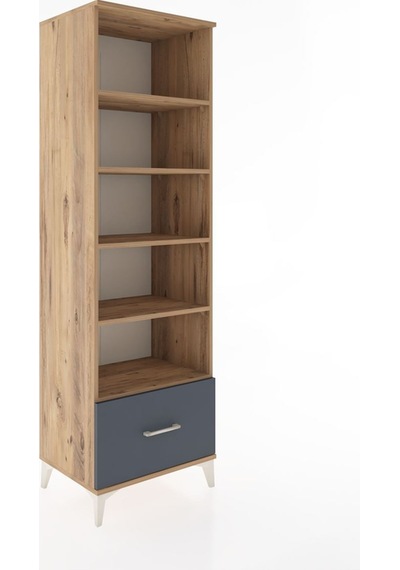 Hyperion Dolap 5 Raflı Tek Çekmeceli 60x44x195 Çam-antrasit Atlas Çam