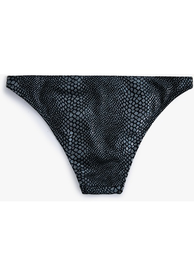 Koton Yılan Derisi Desenli Bikini Altı Normal Bel Siyah Desenli 4sak00042mm Siyah