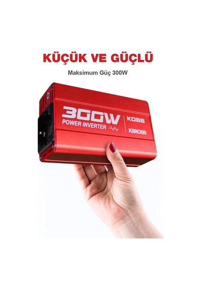 Kobb Kbn300 12v/220v 300watt Modifiye Sinüs Dönüştürücü İnvertör Fr Kbn300