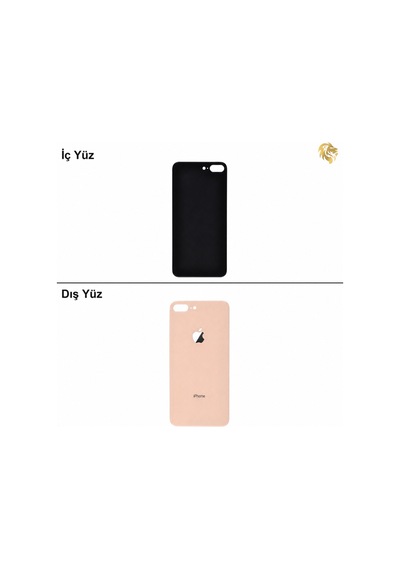 İphone Uyumlu8 Plus Altın Renk Arka Kapak Arka Cam Batarya Kapağı Lazer Kesim Kapak Pil Kapağı Standart