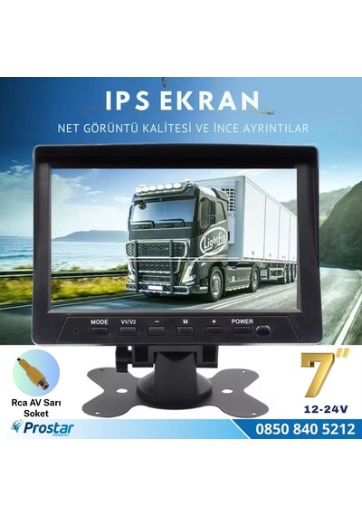 Kayıtlı 7 İnç Ahd Analog 4 Kanal Full Hd Quad Araç Monitörü Rca Bağlantılı 12-24v