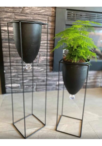 2'Li Metal Ayaklı Saksı (442095774)