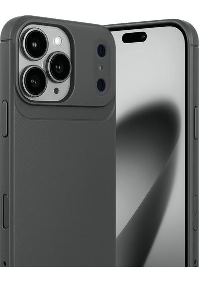 Newface Apple Uyumlu iPhone 17 Pro Auto Focus Karbon Kapak - Gri gri