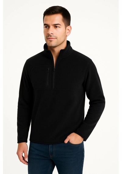 Etiler Collection Erkek Polar Kazak Dik Yaka, Yarım Fermuarlı, Fermuarlı Göğüs Cepli, Siyah Biyeli, Kışlık Rahat Regular Fit Günlük Model - Siyah Etiler Collection Erkek Polar Kazak Dik Yaka, Yarım Fermuarlı, Fermuarlı Göğüs Cepli, Siyah Biyeli, Kışlık Rahat Regular Fit Günlük Model - Siyah
