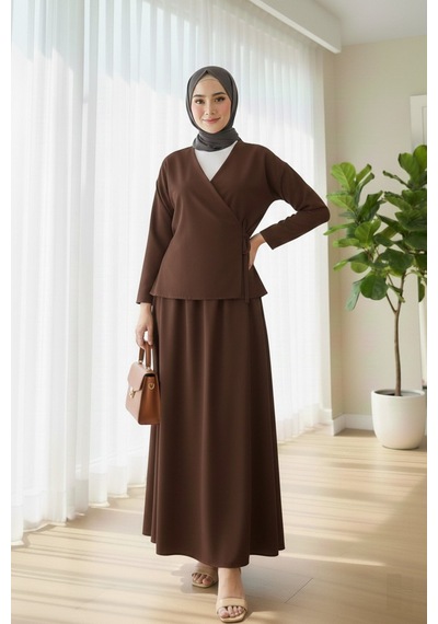 Unika Boutique Etekli İkili Takım Kahverengi