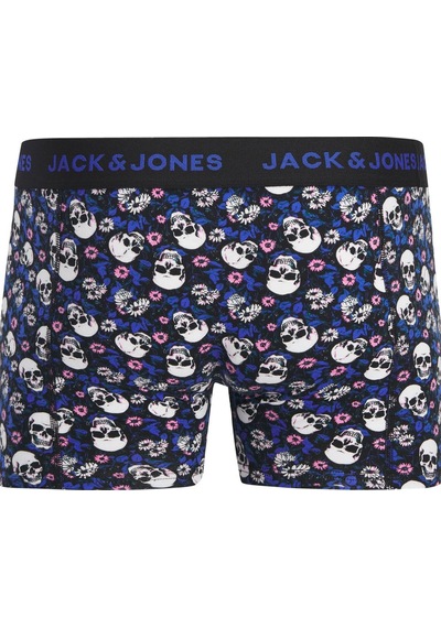Jack & Jones Jacflower Skull Pamuklu Erkek Boxer 3 Lü Paket Siyah