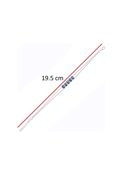 2.28ct Oval Safir Bileklik Beyaz