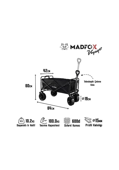 Madfox Voyager Katlanır Çok Amaçlı Taşıma Arabası