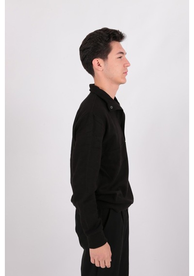 Five Pocket Fp24b2105 Erkek Dik Yaka Çıt Çıtlı Sweatshirt Siyah