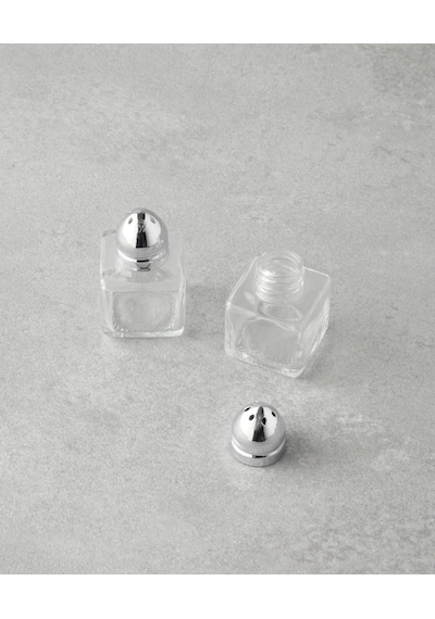 English Home Lelia Cam 2'li Tuzluk Biberlik 4x5 Cm Silver