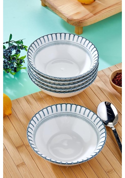 Tr 6'li 14 Cm Porselen Kase Seti, Yeşil, Ckr4254 Diğer