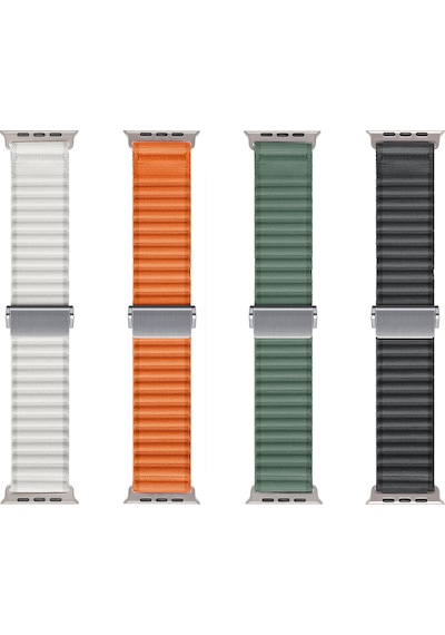 Watch 10 46mm Uyumlu Mkst Krd-123 Naylon Kumaş Hasır Örgülü Kordon-beyaz
