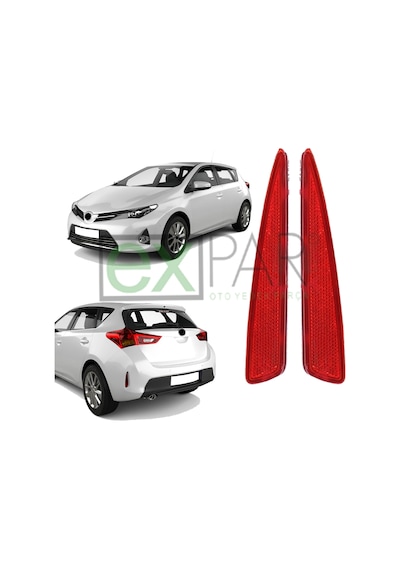 Toyota Aurıs Arka Tampon Reflektörü Takımı Sağ+sol 2012 - 2014 Auris Arka Kedi Gözü