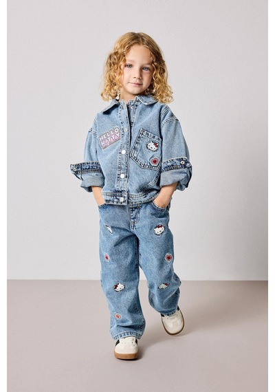 Defacto Hello Kitty Nakışlı Düğmeli Jean Ceket Kız Bebek I1184a526aunm28 Mavi-nm28