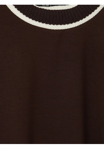 Lcw Everyday Kahverengi Şerit Detaylı Soft Touch Kadın Sweatshirt Tunik