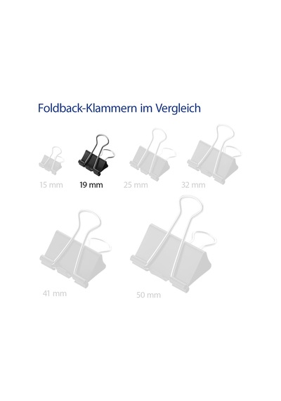 Westcott E-10711 00 Katlanır Mandallar, 19 Mm, Siyah, 12 Adet, Belgeler İçin Metal Mandallar, Sağlam Ve Tekrar Kullanılabilir Kağıt Mandalları, Ofis Ve Ev İçin 19 Mm Kıskaçlar