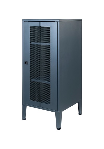 Alfahome Ziglat Serisi Kilitli Metal Home Office Dolabı %70 Perfore Kapaklı Antrasit Gri Ral 7016 450x940x450 Mm Gri-beyaz
