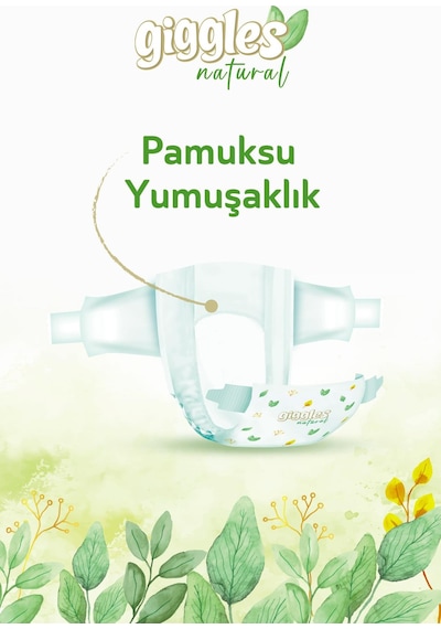 Giggles Natural Jumbo 7 Numara Pamuklu Bebek Bezi 156 Adet