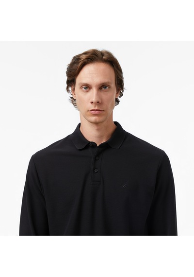 Nautica Classic Fit Erkek Uzun Kollu Polo Yaka Siyah T-shirt 026 K57351t Siyah