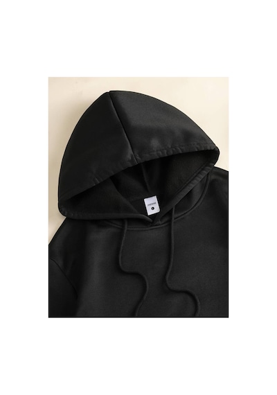 Medinenur Baskılı Kapüşonlu Sweatshirt Siyah