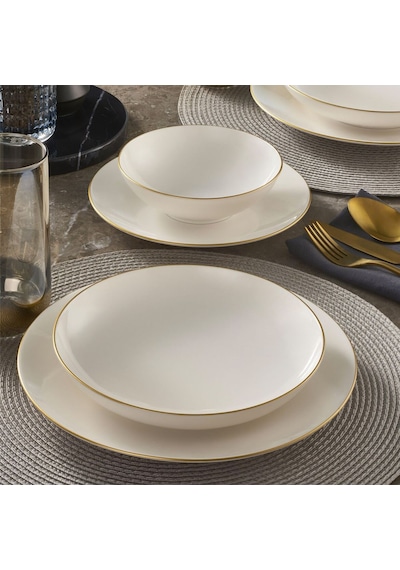 Güral Camelia 6 Kişilik 24 Parça Yemek Takımı Mat Gold 4858621