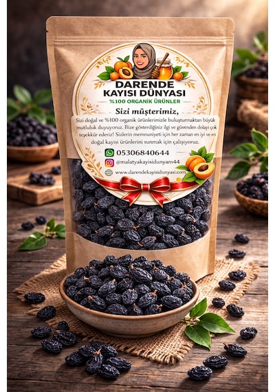 Özbek Çekirdeksiz Kara Üzüm 500 Gr Jumbo Boy, Doğal, Katkısız 500 G