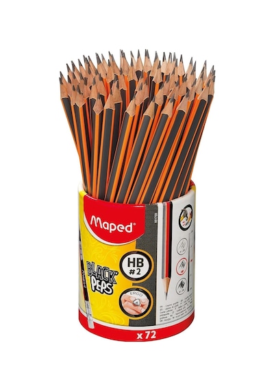 Maped Black'peps 2 Grafit Kalem Okul Paketi, Üçgen Şekli, 72'li Çok Renkli