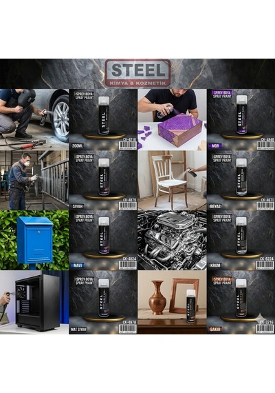 İst Steel Sprey Boya Siyah 200 Ml