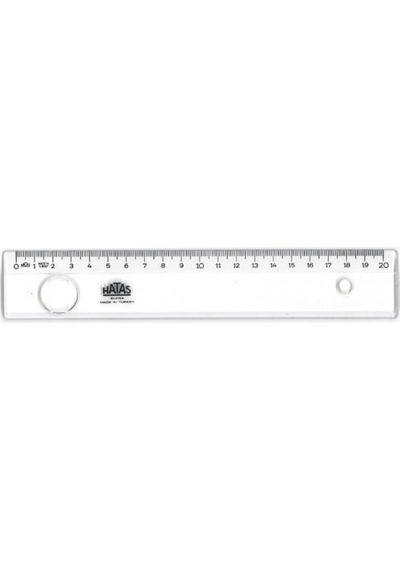 Hatas Merçekli Mika Şeffaf 20 Cm Çetvel