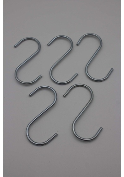 S Kanca 7 Cm Metal 5 Adet Metal Gri Diğer