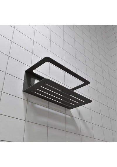 Aju Şampuanlık Sabunluk, Minimalist Banyo Organizatörü, Metal Duş Rafı, Banyo Düzenleyicii Siyah