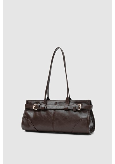 Enyola Vintage Baget Çanta Acı Kahve Acı Kahve