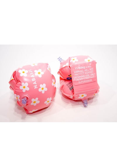 Çocuk Yüzücü Kolluğu - 11 / 30 Kg - Pembe / Çiçek Baskıl Meridyendukkan Nabaiji Pembe