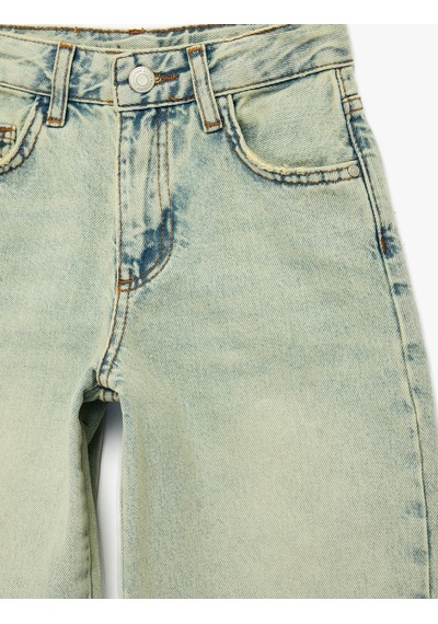 Koton Rahat Kesim Balon Form Denim Pantolon Lıght Indıgo 6skg40051ad Açık Mavi