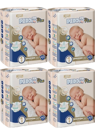 Pedo Plus Bebek Bezi 1 Numara 2-5kg Yeni Doğan 160 Adet 4'lü