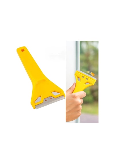 Profesyonel Cam Ve Buz Kazıyıcı Bıçak Don Sert Tabaka Buzlanma Boya Spatula Paslanmaz Çelik Sarı