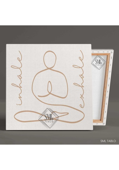 Inhale Exhale Yoga Minimal Kare Kanvas Tablo 60 X 60 Cm