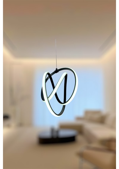 Ey Shop Siyah Venüs 3 Renk Led Beyaz&sarı&günışığı Avize Siyah